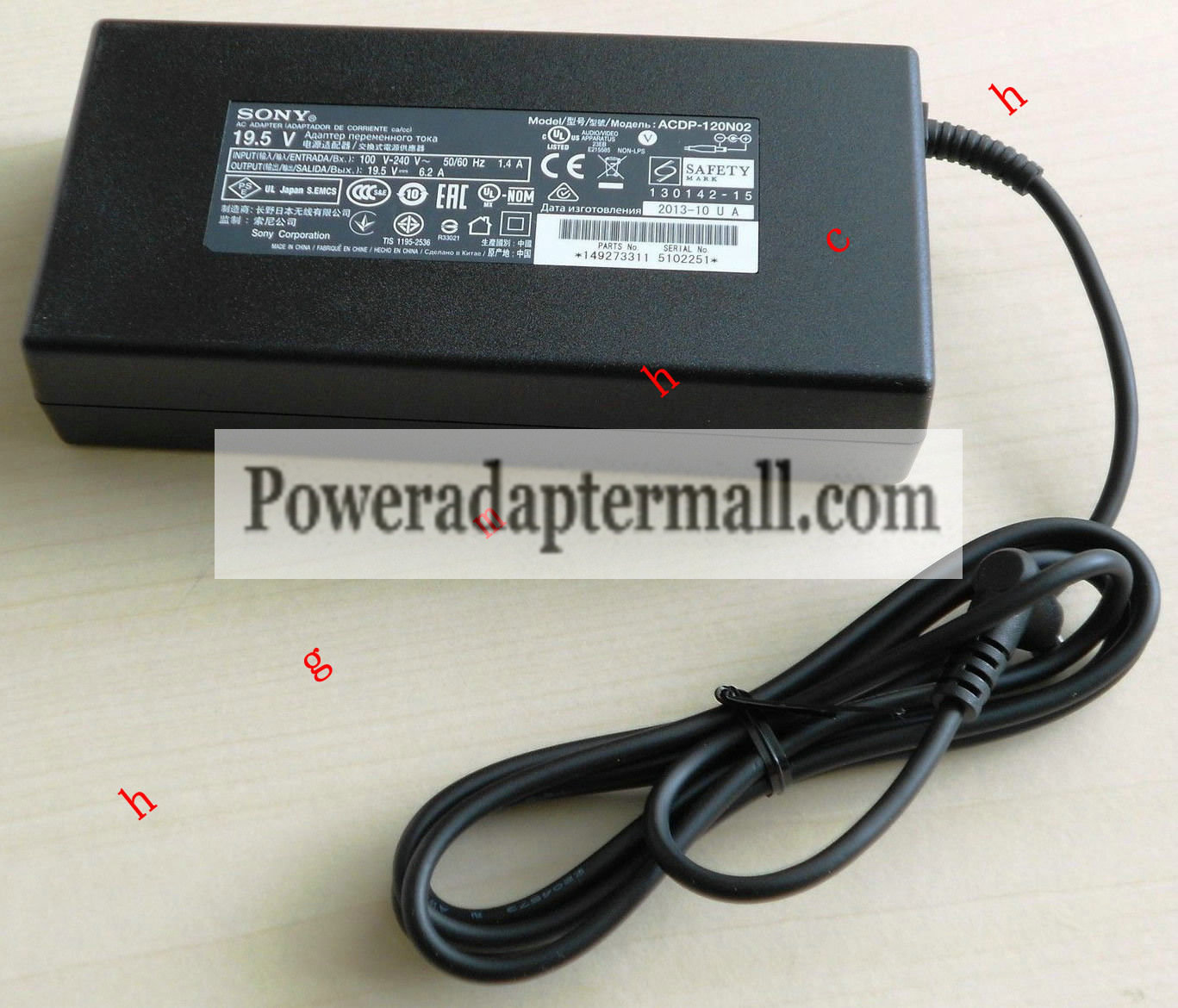 120W 19.5V 6.2A Sony KDL-55W800B LED TV AC Adapter ACDP-120N02